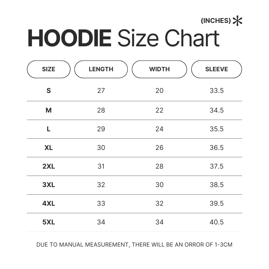 Hoodie Size Chart - MAMAMOO Merch