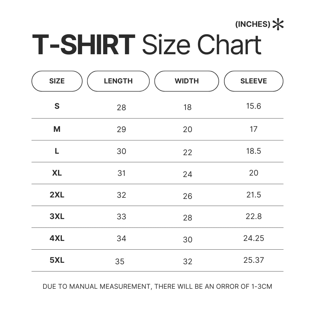 T shirt Size Chart - MAMAMOO Merch
